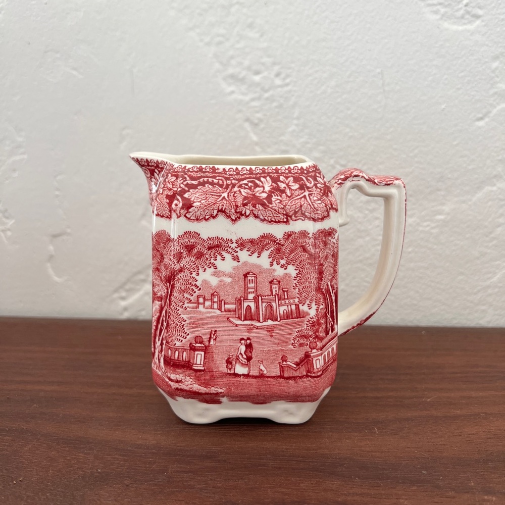 Mason’s Vista Pink Square Creamer vintage ironstone English China transferware